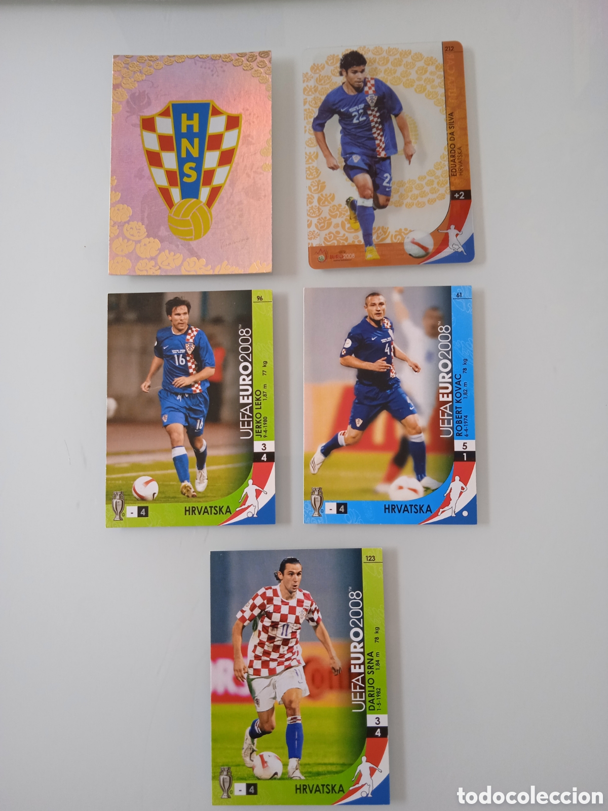 Cromos de f&uacute;tbol: Lote 5 cards Croacia UEFA euro 2008 Panini