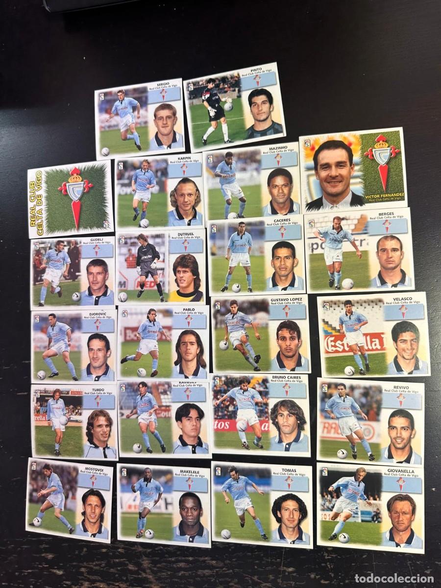 Cromos de f&uacute;tbol: Lote 22 Cromos 4 Coloca Celta de Vigo Liga Este 99 00 1999 2000 Sin pegar