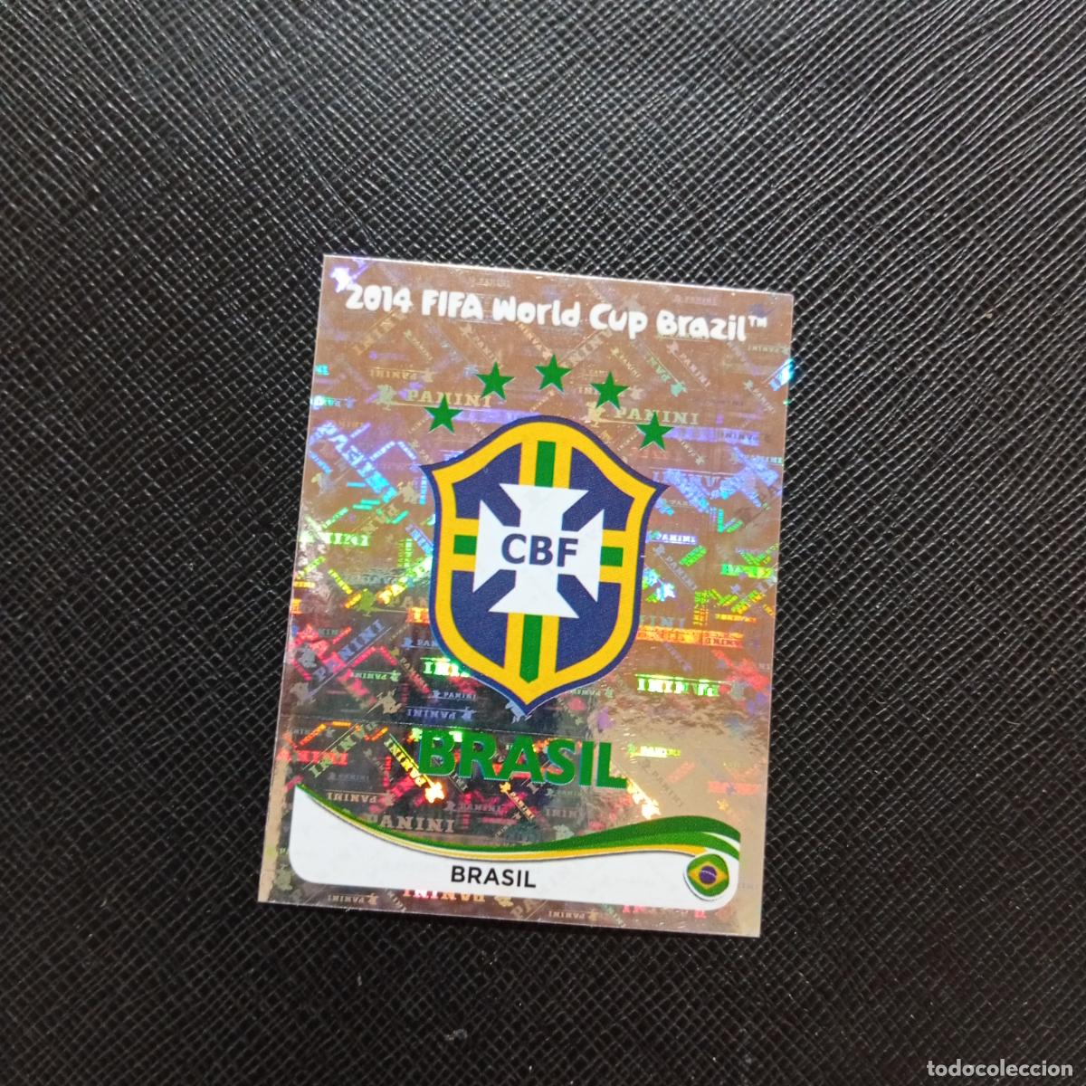 Cromos de f&uacute;tbol: 32 ESCUDO BRASIL PANINI MUNDIAL BRASIL 2014 CROMO FUTBOL 14 - SIN PEGAR - A18 PG82