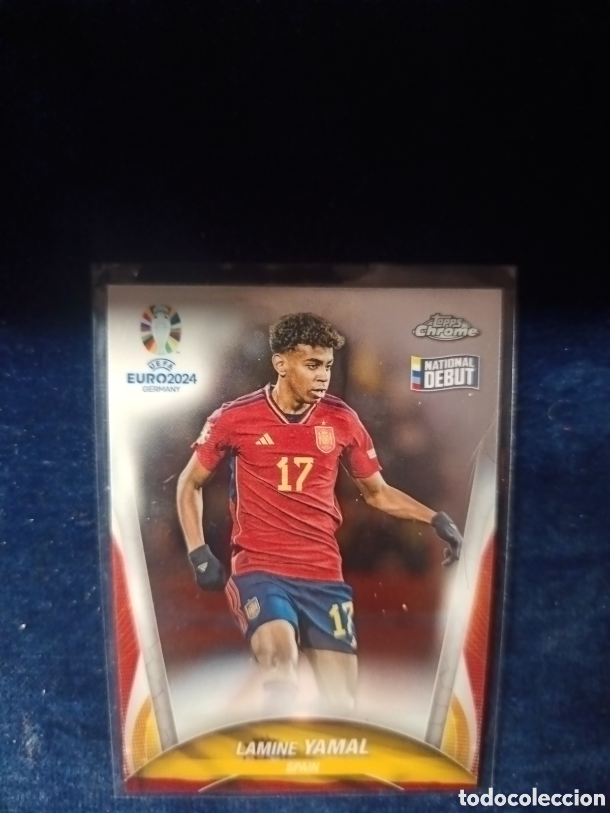 Cromos de Futebol: N&ordm; 17 Lamine Yamal National Debut Espa&ntilde;a Topps Chrome Euro 2024
