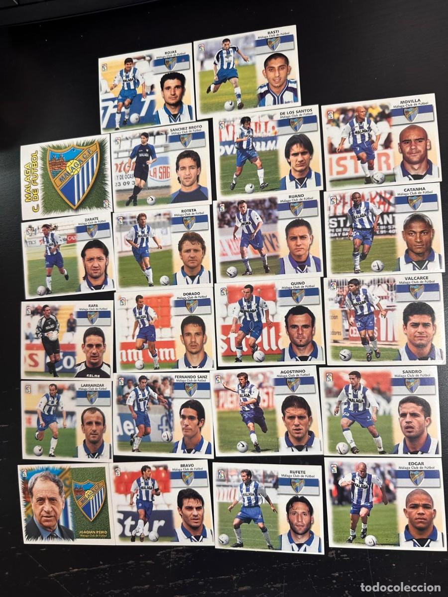 Cromos de f&uacute;tbol: Lote 22 Cromos 2 Coloca Malaga Liga Este 99 00 1999 2000 Sin pegar