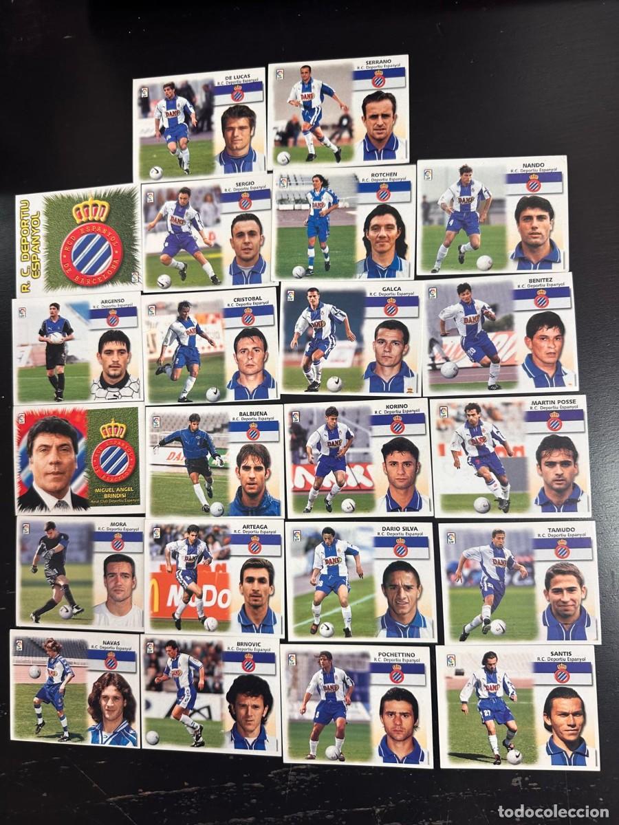 Fu&szlig;ball-Sticker: Lote 22 Cromos 1 Coloca RCD Espanyol Liga Este 99 00 1999 2000 Sin pegar