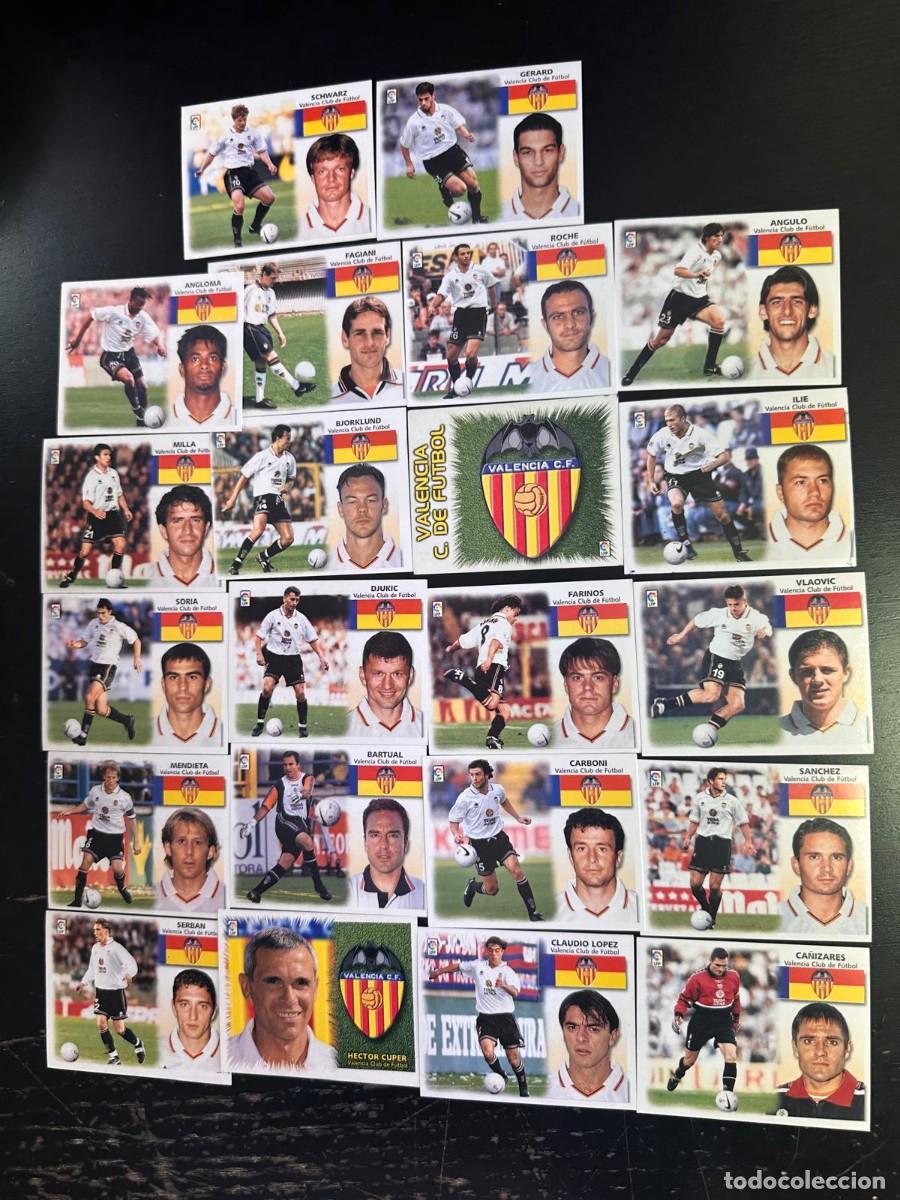 Fu&szlig;ball-Sticker: Lote 22 Cromos 1 Coloca Valencia Liga Este 99 00 1999 2000 Sin pegar