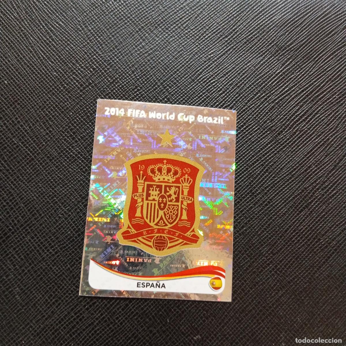 Football Stickers: 108 ESCUDO ESPA&Ntilde;A PANINI MUNDIAL BRASIL 2014 CROMO FUTBOL 14 - SIN PEGAR - CJ1