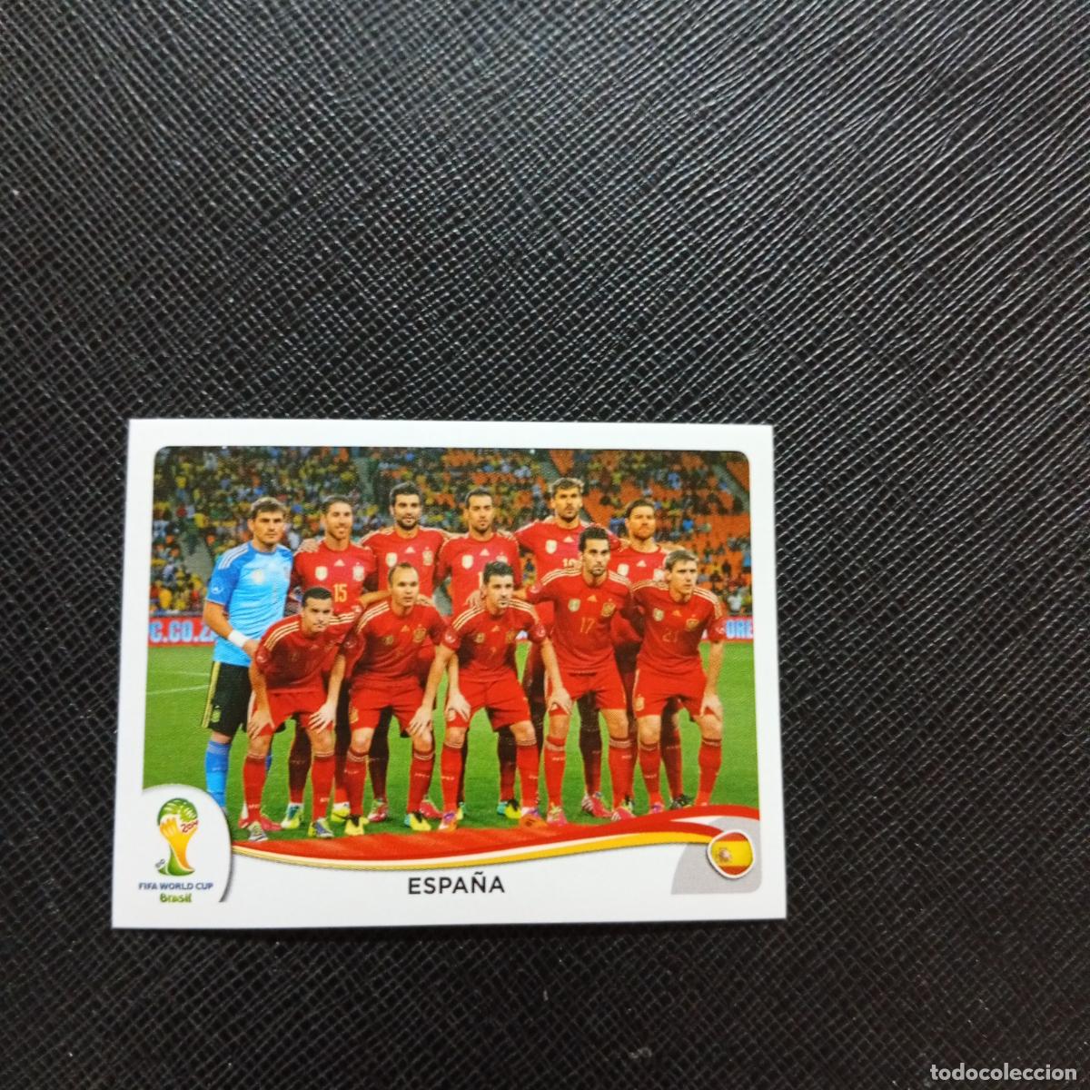 Football Stickers: 109 ALINEACION ESPA&Ntilde;A PANINI MUNDIAL BRASIL 2014 CROMO FUTBOL 14 - SIN PEGAR - CJ1