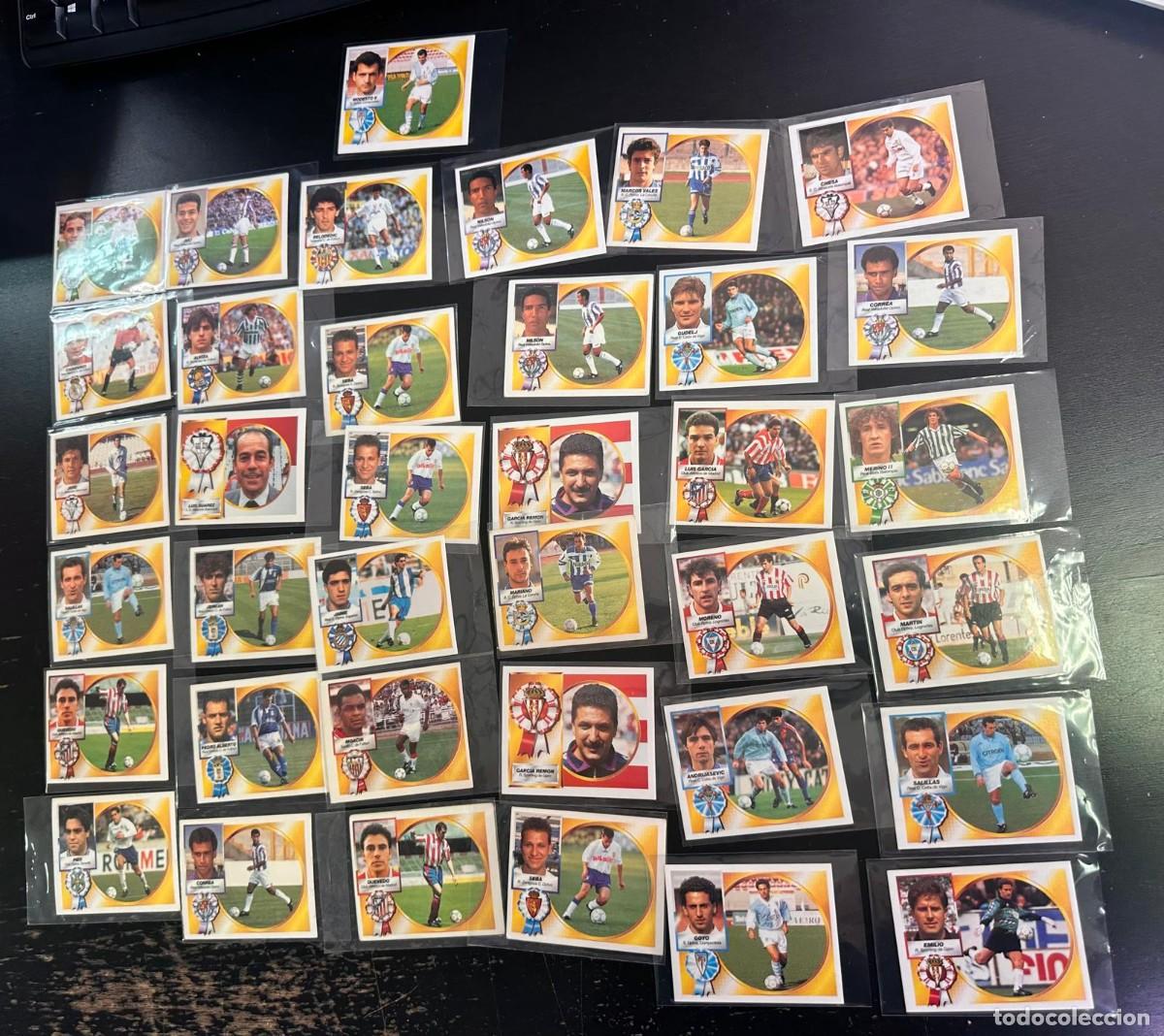 Cromos de f&uacute;tbol: Lote 37 Cromos 3 Coloca Liga Este 94 95 1994 1995 Sin pegar