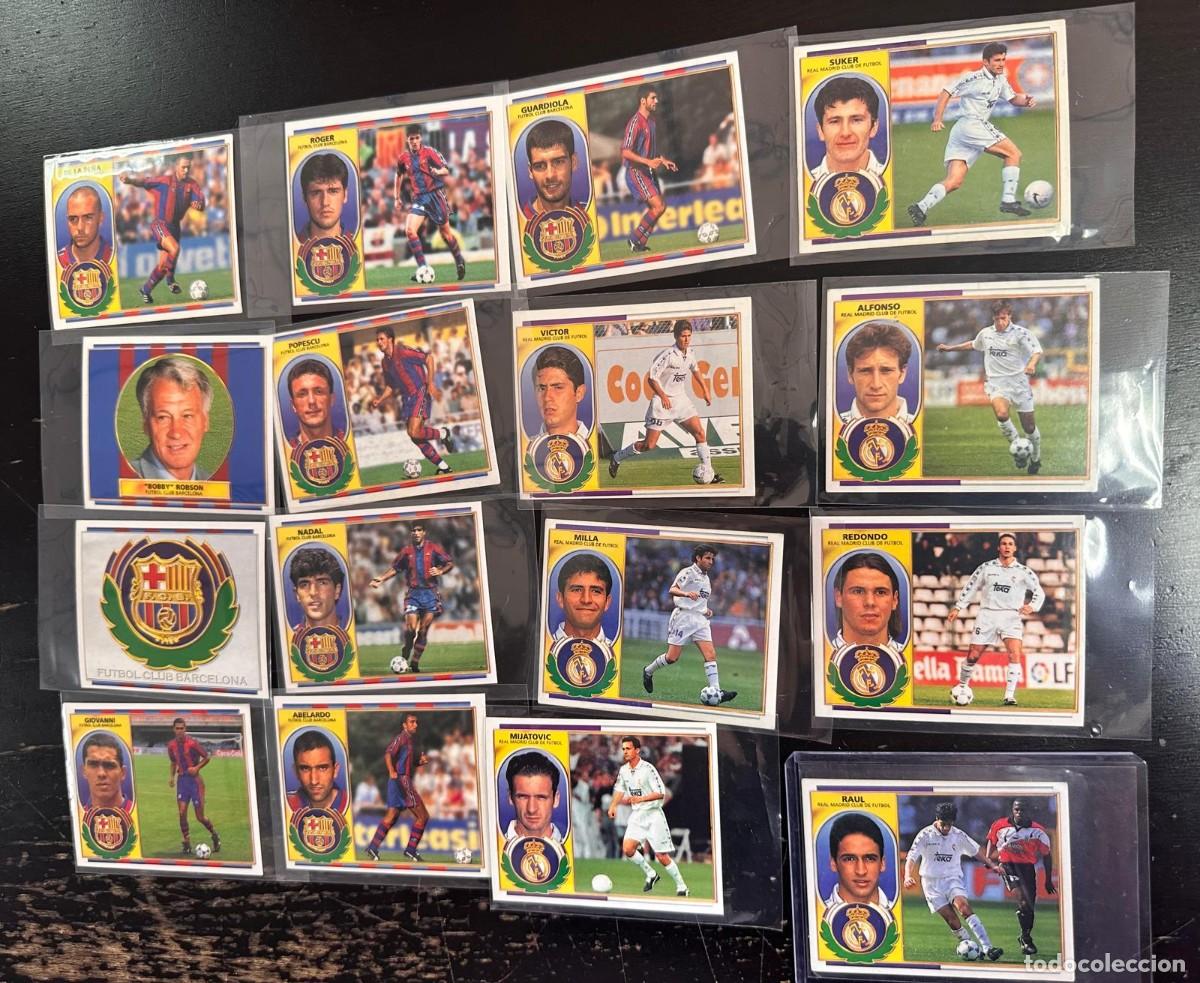 Cromos de f&uacute;tbol: Lote 16 Cromos Real Madrid Bar&ccedil;a 1 Coloca Liga Este 96 97 1996 1997 Sin pegar