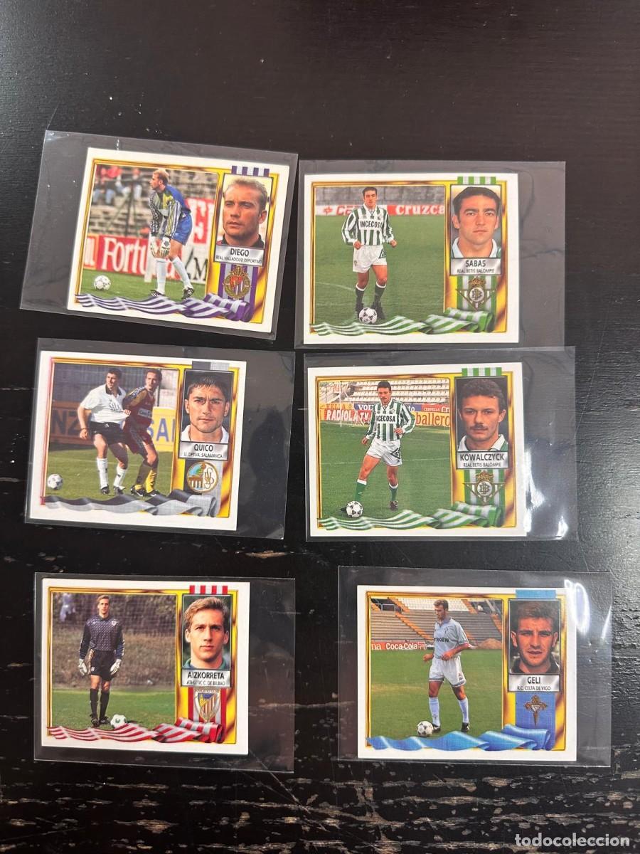 Cromos de f&uacute;tbol: Lote 6 Cromos 3 Coloca Liga Este 94 95 1994 1995 Sin pegar