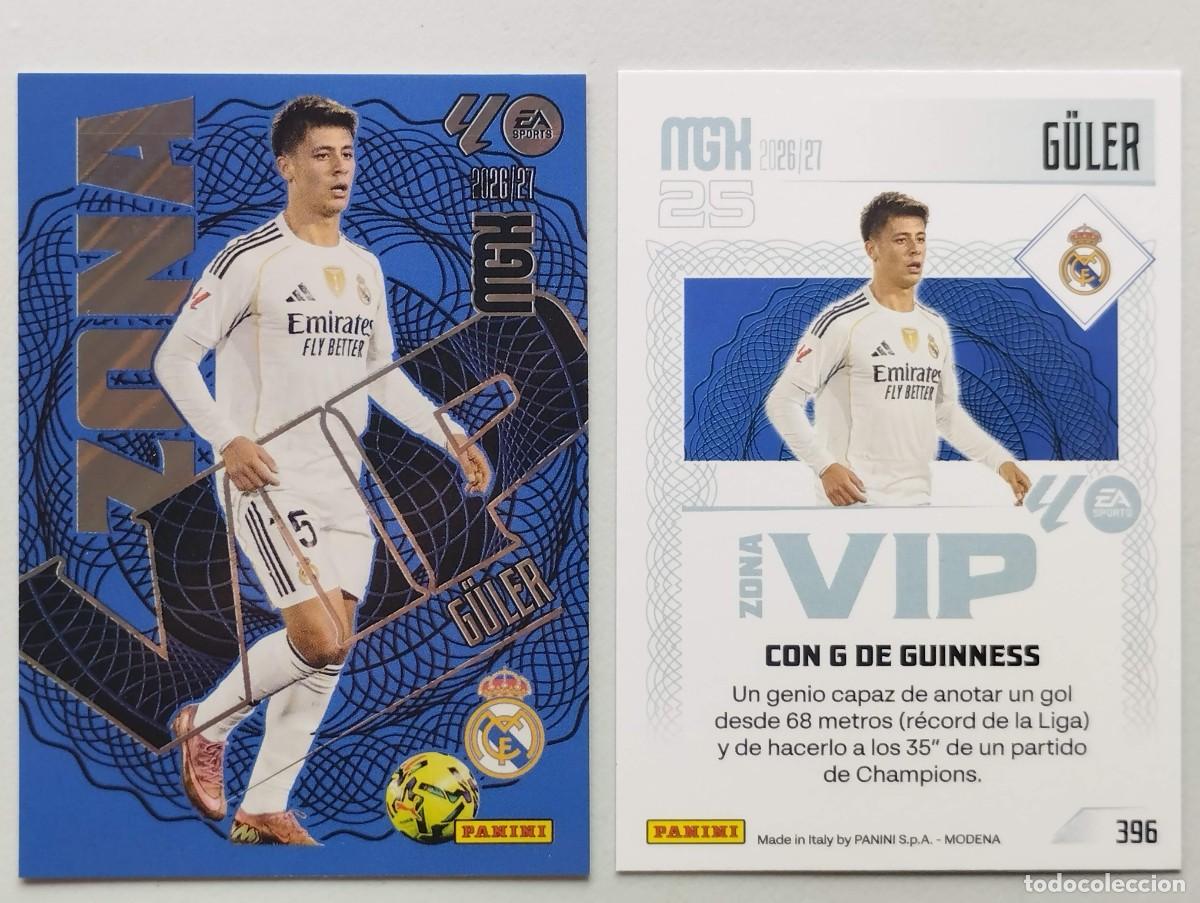 Cromos de f&uacute;tbol: CROMO CARD 2026 2027 MEGACRACKS 27 26 MGK PANINI ZONA VIP ARDA GULER 396 REAL MADRID