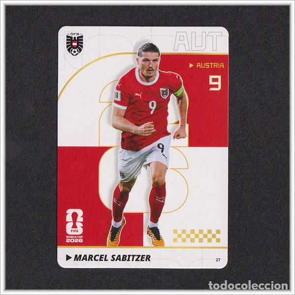 Cromos de f&uacute;tbol: FIFA WORLD CUP 2026 PANINI KAYOU MARCEL SABITZER 27 AUT AUSTRIA ALBUM COLECCI&Oacute;N MUNDIAL