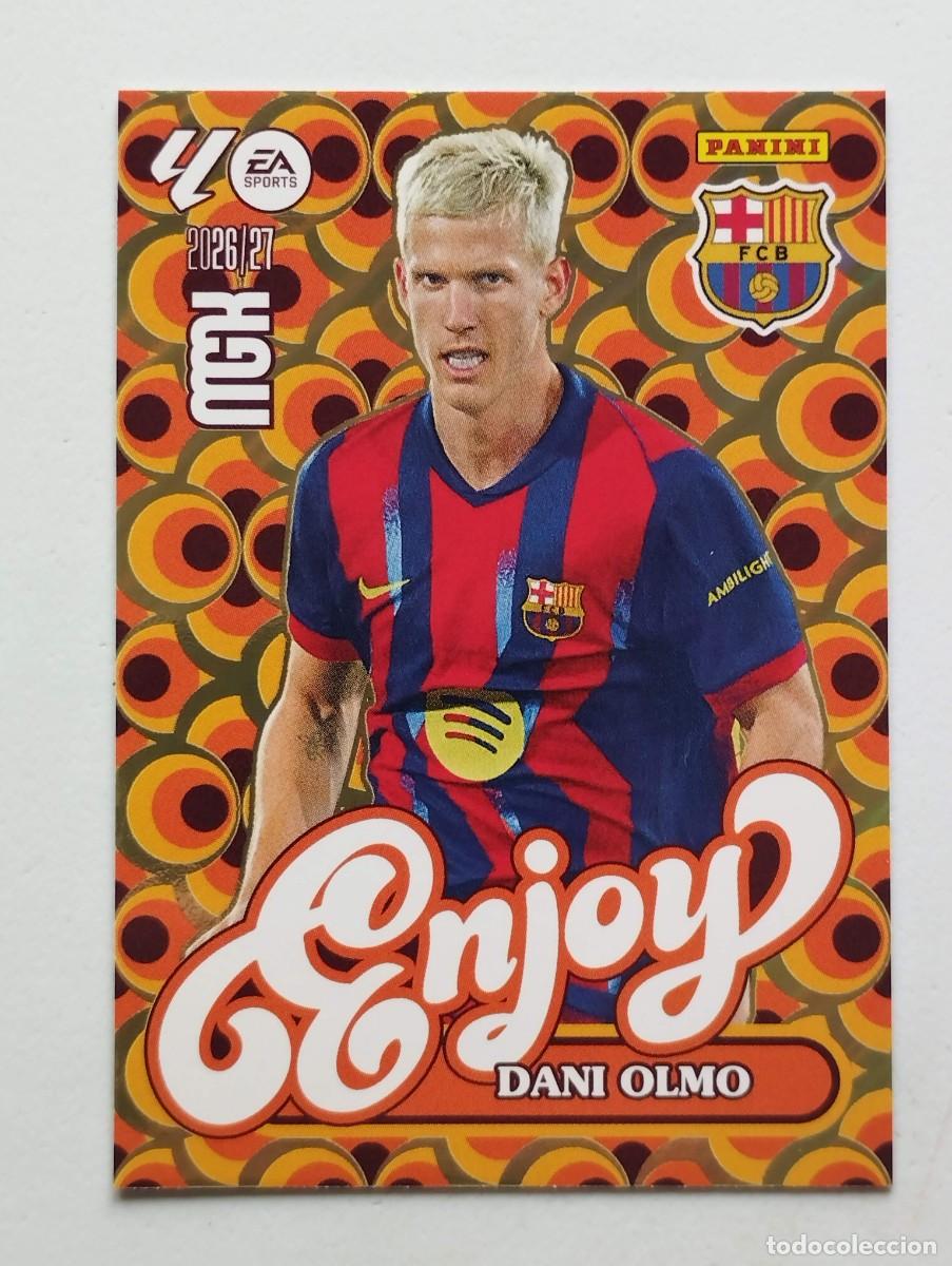Cromos de f&uacute;tbol: CROMO CARD 2026 2027 MEGACRACKS 27 26 MGK PANINI ENJOY DANI OLMO 381 BARCELONA