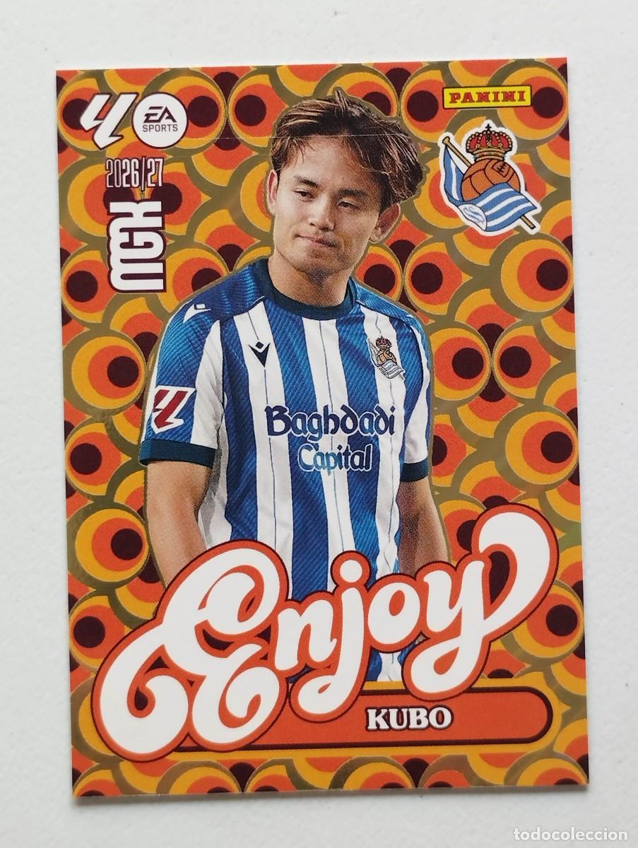 Cromos de f&uacute;tbol: CROMO CARD 2026 2027 MEGACRACKS 27 26 MGK PANINI ENJOY TAKEFUSA KUBO 384 REAL SOCIEDAD