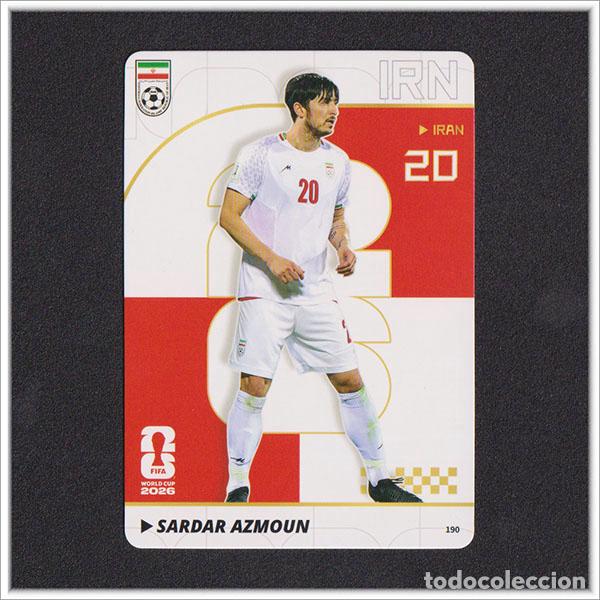 Cartes &agrave; collectionner de Football: FIFA WORLD CUP 2026 PANINI KAYOU SARDAR AZMOUN 190 IRN IR&Aacute;N ALBUM COLECCI&Oacute;N MUNDIAL
