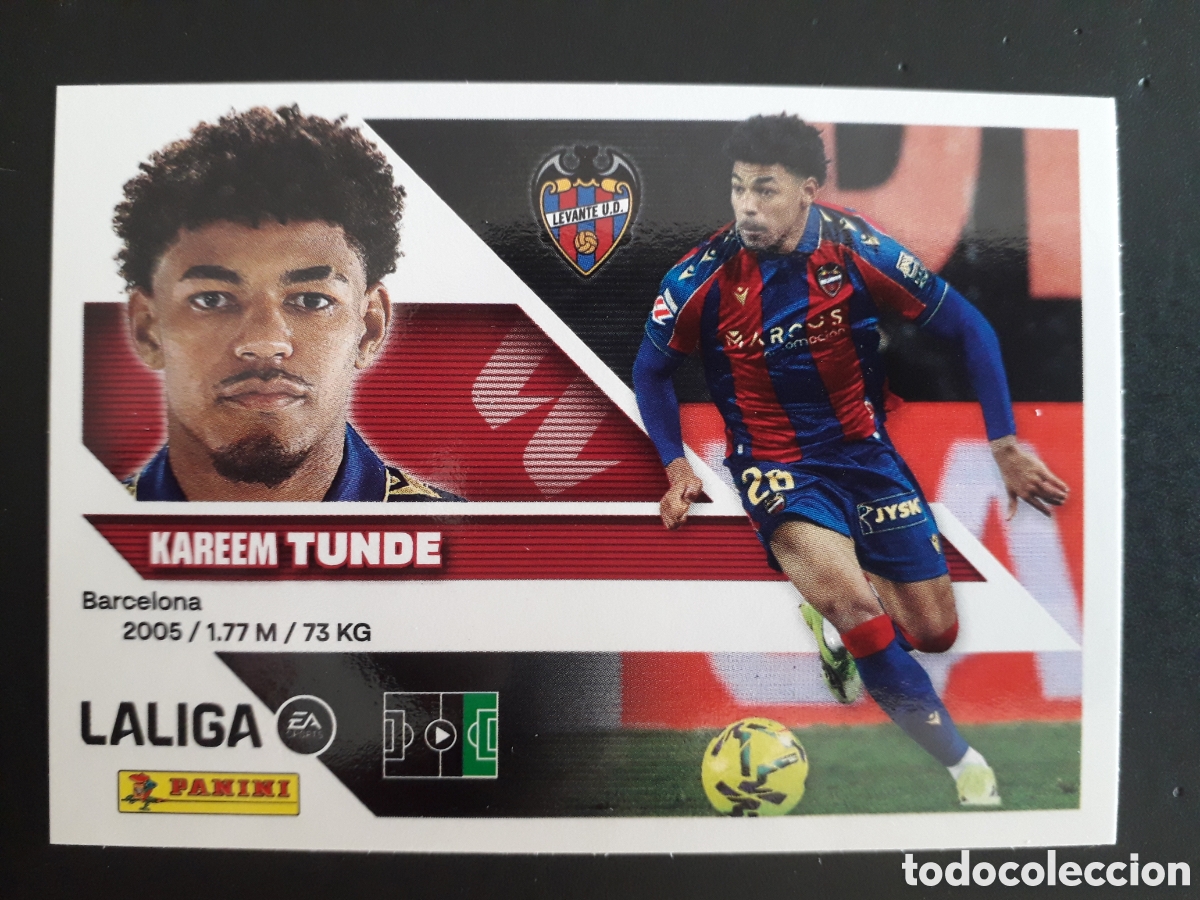 Cromos de f&uacute;tbol: TUNDE LEVANTE N&deg; 16 ED ESTE 2026 2027 26 27 SIN PEGAR PEDIDO M&Iacute;NIMO 3&euro;