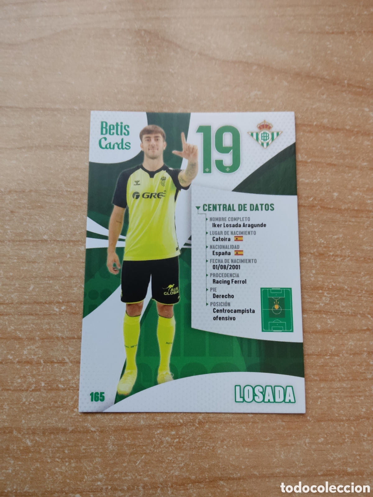 Cromos de f&uacute;tbol: 165 IKER LOSADA REAL BETIS HOLY CARDS 2024 2025