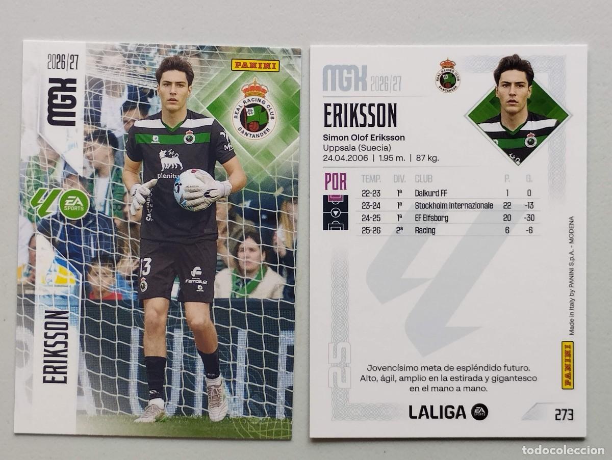 Cromos de f&uacute;tbol: CROMO CARD 2026 2027 MEGACRACKS 27 26 MGK PANINI ERIKSSON 273 RACING DE SANTANDER