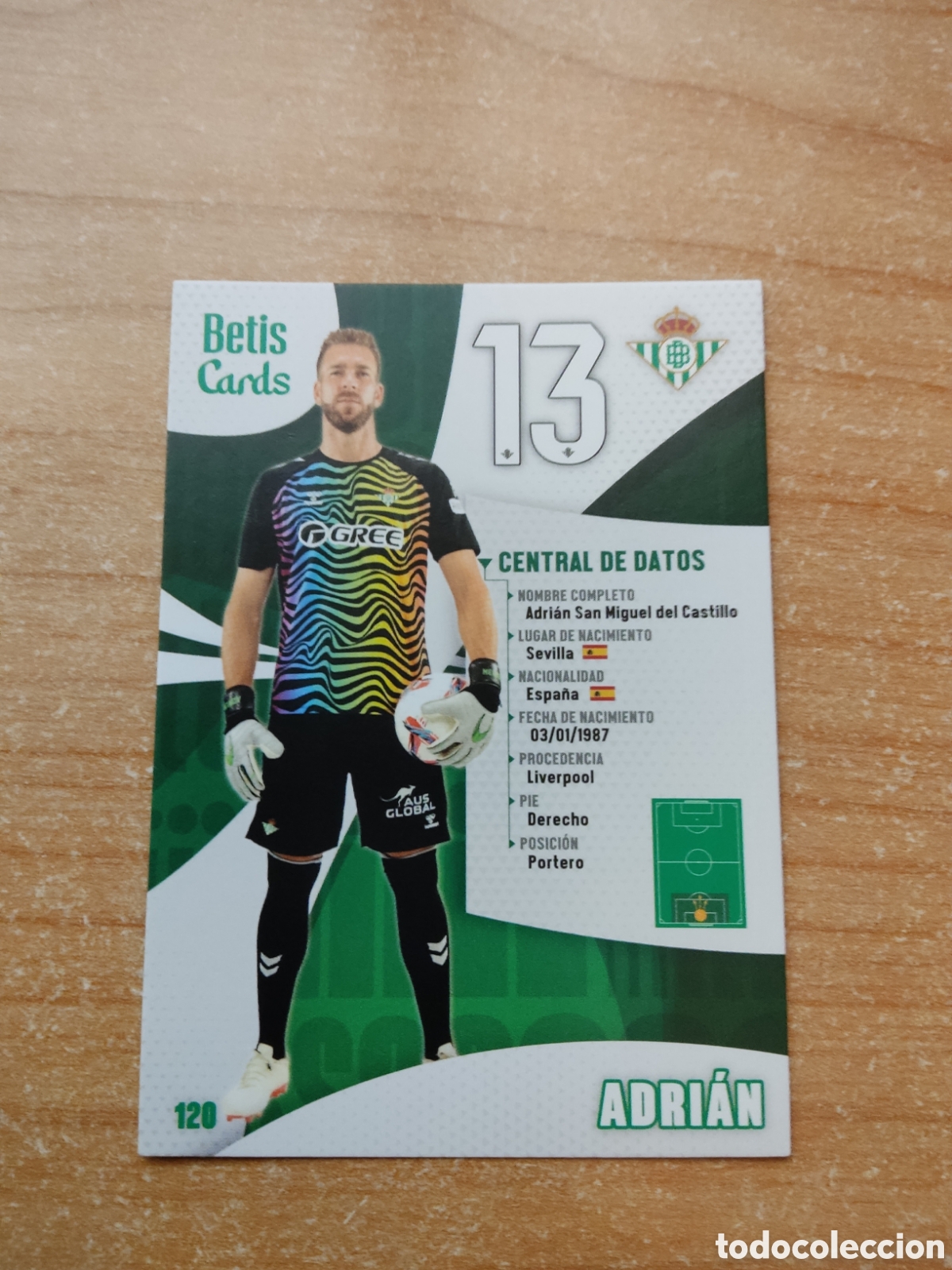 Cromos de f&uacute;tbol: 120 ADRIAN REAL BETIS HOLY CARDS 2024 2025