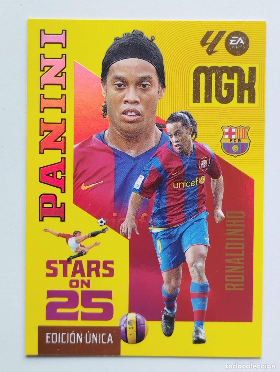 Cromos de f&uacute;tbol: CROMO CARD 2026 2027 MEGACRACKS 27 26 MGK PANINI STARS ON 25 EDICION UNICA RONALDINHO 436 BARCELONA