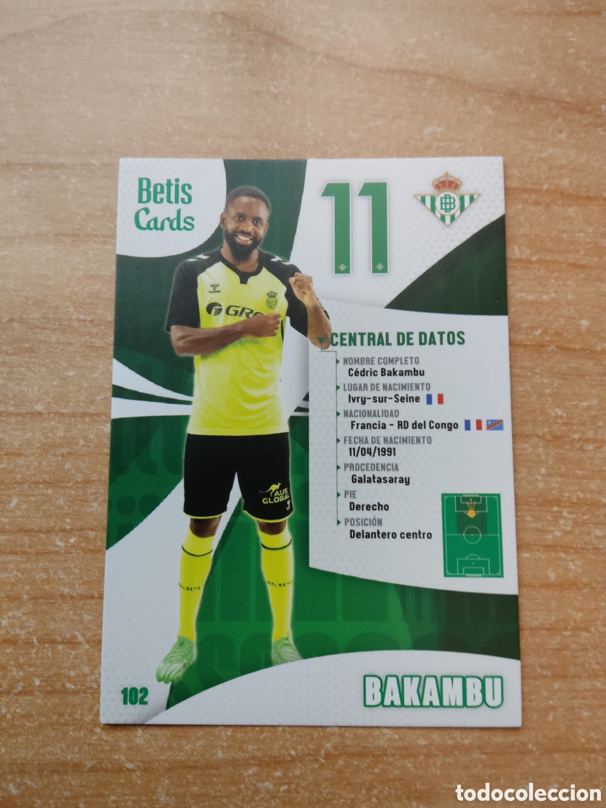 Cromos de f&uacute;tbol: 102 BAKAMBU REAL BETIS HOLY CARDS 2024 2025