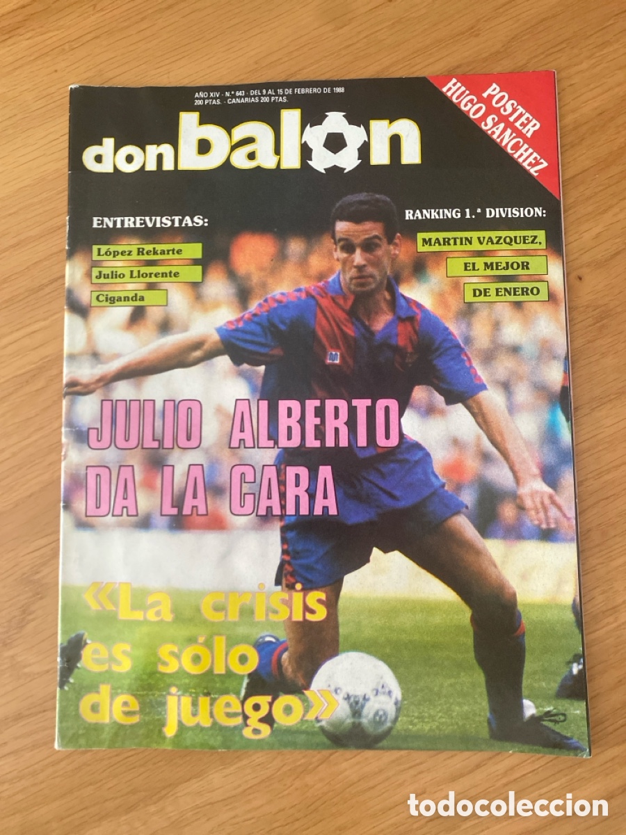 Cartes &agrave; collectionner de Football: Don bal&oacute;n 643 - Poster H. S&aacute;nchez - Barcelona - Betis - Copa Rey - Euro 88 Alemania - Osasuna