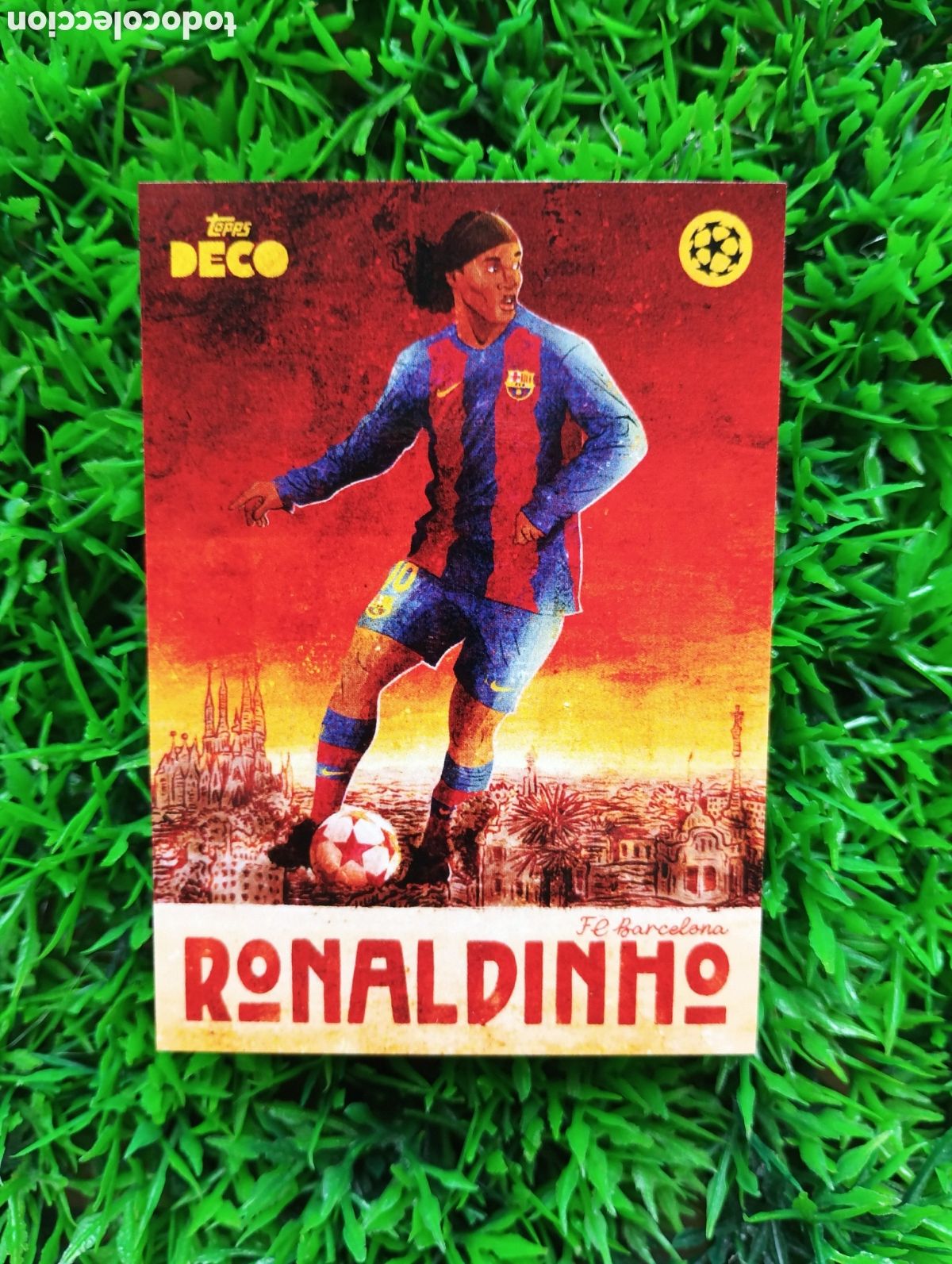Cromos de f&uacute;tbol: Ronaldinho Barcelona Topps Deco