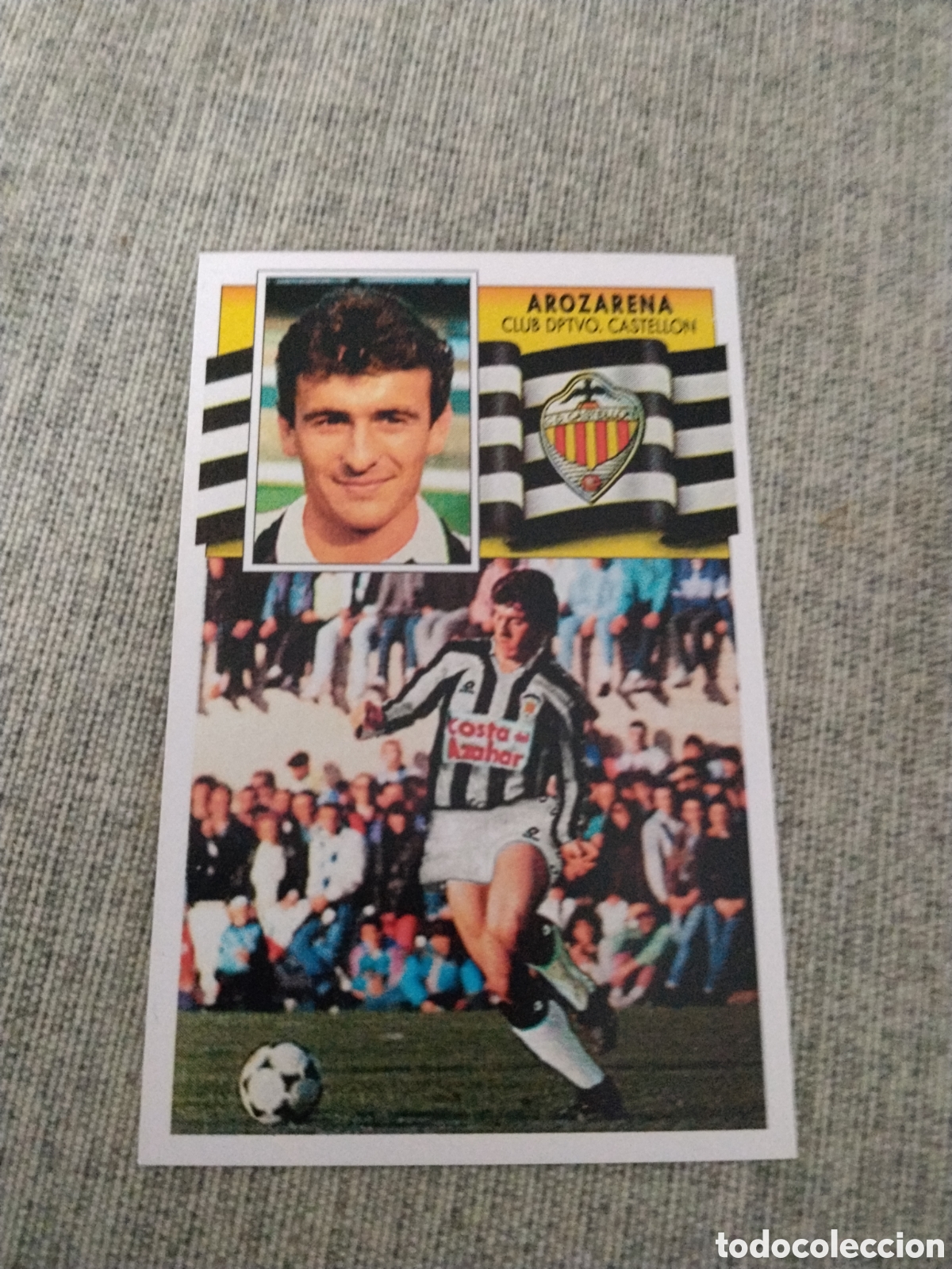 Cromos de f&uacute;tbol: ED. ESTE 1991 92 AROZARENA - CD CASTELL&Oacute;N ( CROMO CUSTOM )