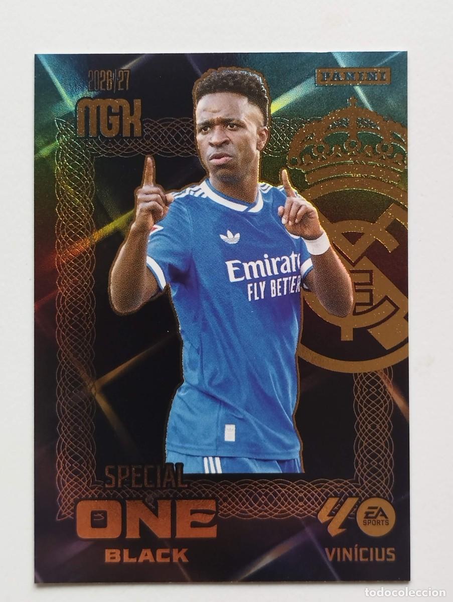 Cromos de f&uacute;tbol: CROMO CARD 2026 2027 MEGACRACKS 27 26 MGK PANINI SPECIAL ONE BLACK VINICIUS VINI JR REAL MADRID