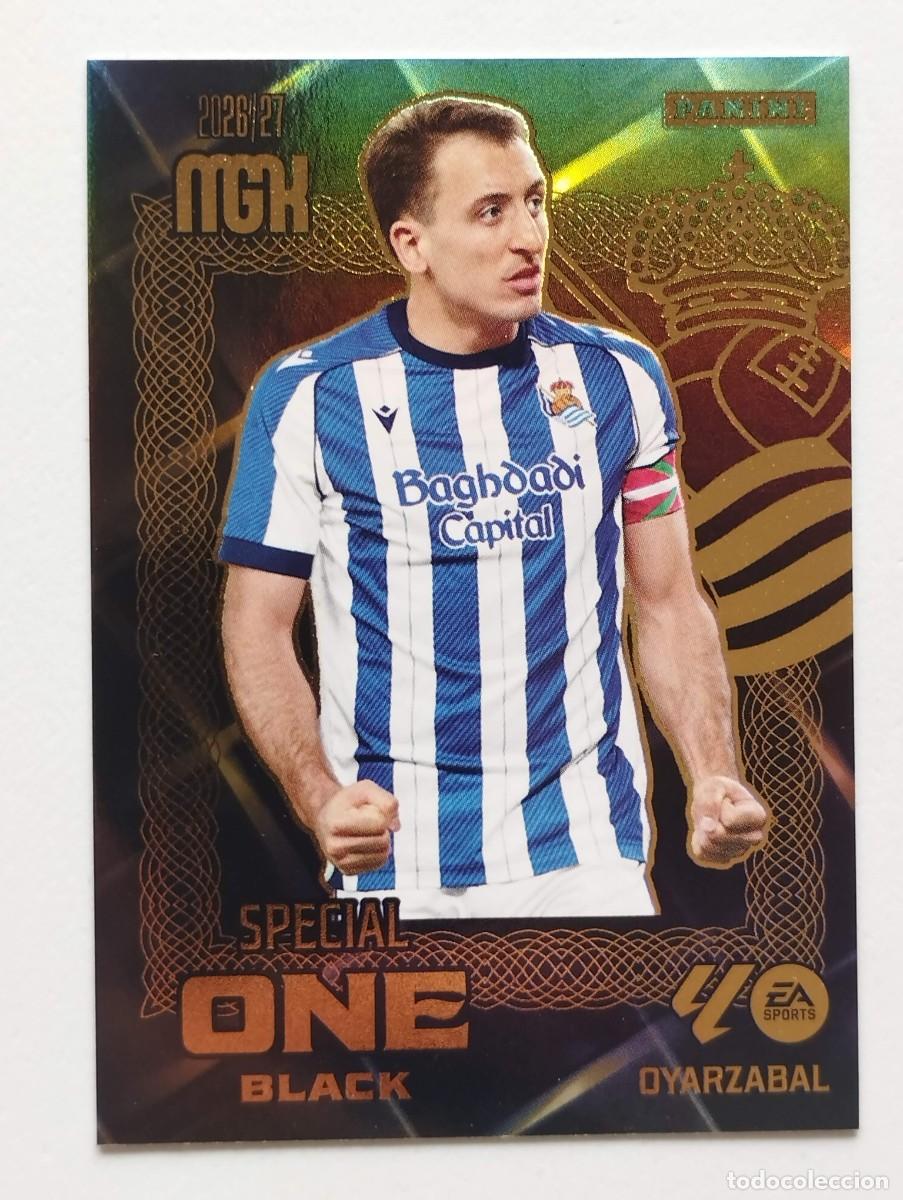 Cromos de f&uacute;tbol: CROMO CARD 2026 2027 MEGACRACKS 27 26 MGK PANINI SPECIAL ONE BLACK OYARZABAL REAL SOCIEDAD