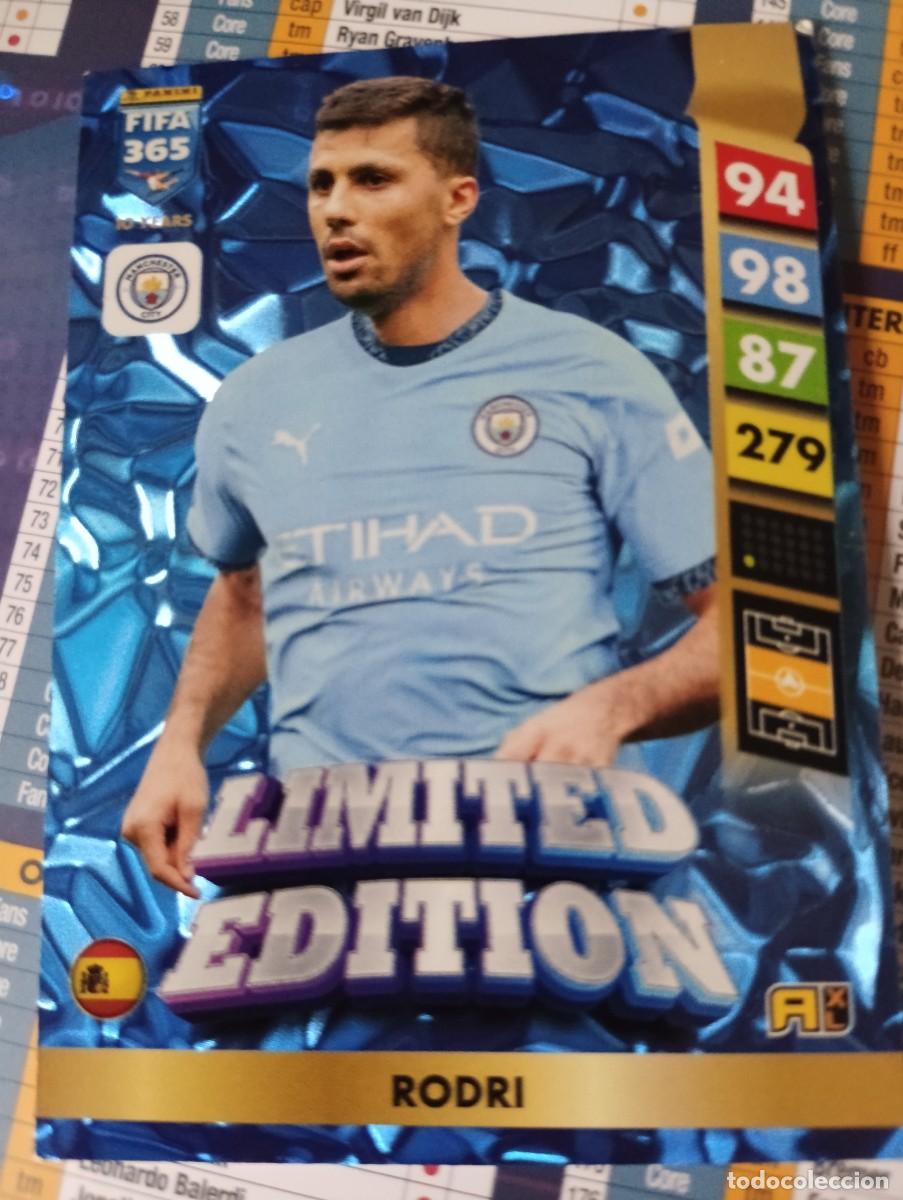 Fu&szlig;ball-Sticker: CARTA CROMO CARD PANINI ADRENALYN FIFA 365 2025 LIMITED EDITION MANCHESTER CITY RODRI