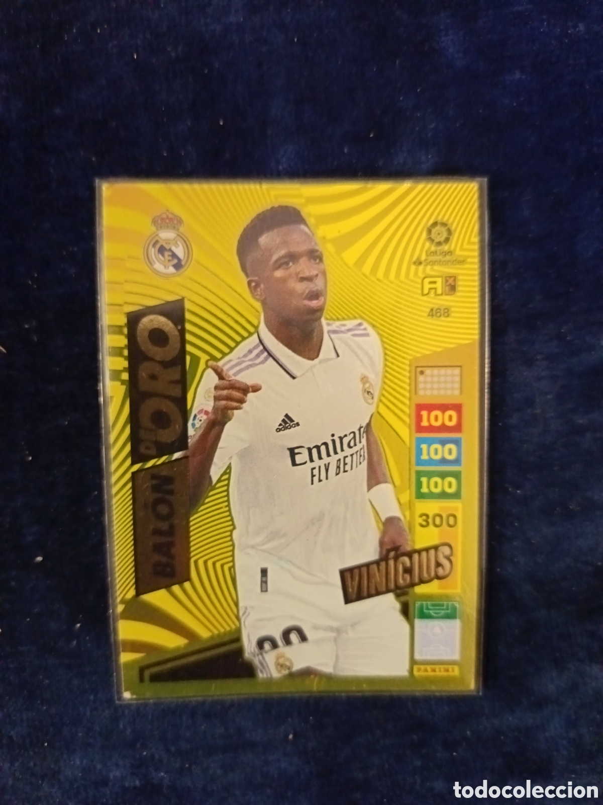 Cromos de Futebol: VINICIUS JR. (REAL MADRID). CARTA BAL&Oacute;N DE ORO PANINI ADRENALYN XL LA LIGA 2022-23. #468.