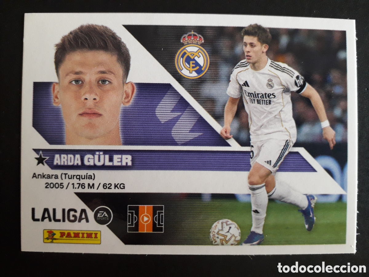 Cromos de f&uacute;tbol: G&Uuml;LER REAL MADRID N&deg; 15A ED ESTE 2026 2027 26 27 SIN PEGAR PEDIDO M&Iacute;NIMO 3&euro;.