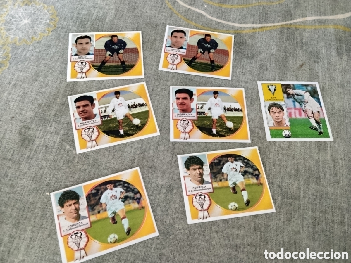 Cromos de f&uacute;tbol: ED. ESTE ( 7 CROMOS CUSTOM ) AD ALBACETE ( CON MORIENTES Y MOLINA )
