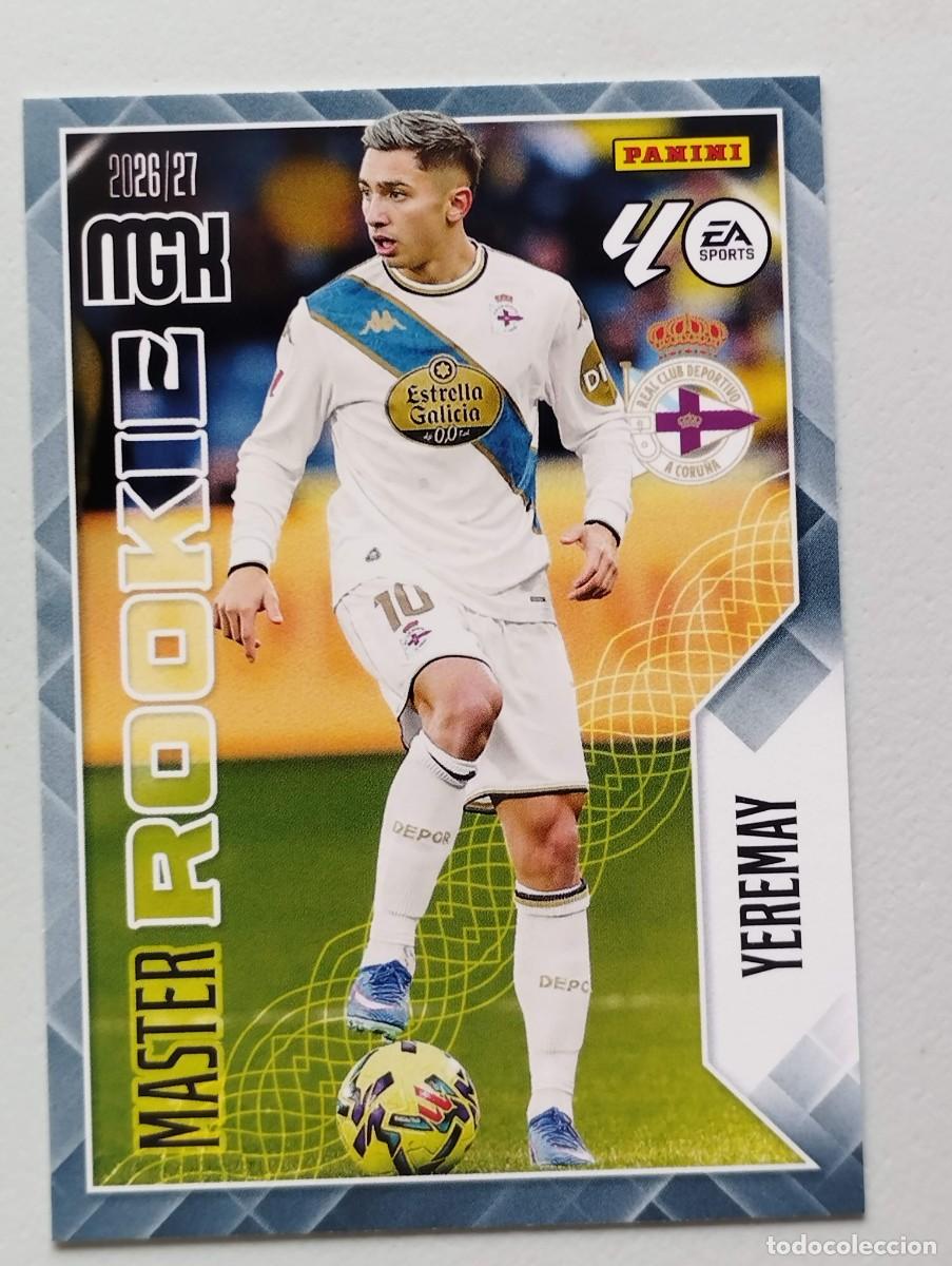 Cromos de f&uacute;tbol: CROMO CARD 2026 2027 MEGACRACKS 27 26 MGK PANINI MASTER ROOKIE YEREMAY 423 DEPORTIVO LA CORU&Ntilde;A
