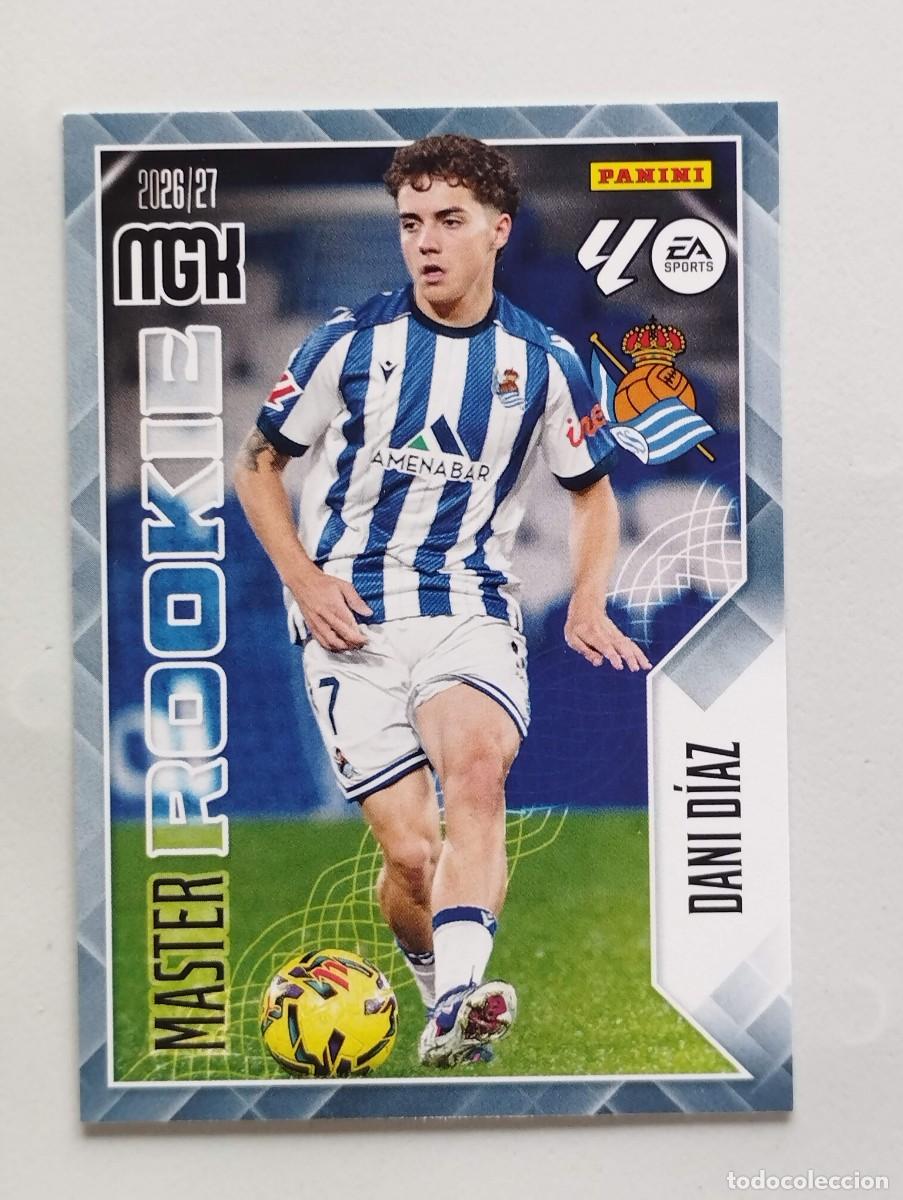 Cromos de f&uacute;tbol: CROMO CARD 2026 2027 MEGACRACKS 27 26 MGK PANINI MASTER ROOKIE DANI DIAZ 411 REAL SOCIEDAD