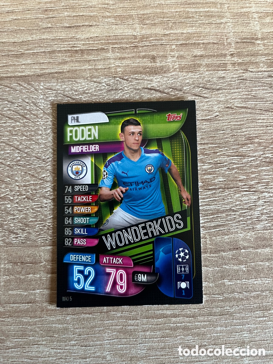 Cromos de f&uacute;tbol: WKI 5 PHIL FODEN WONDERKIDS MATCH ATTAX EXTRA FUTBOL TOPPS 2019 2020 19 20 MANCHESTER CITY