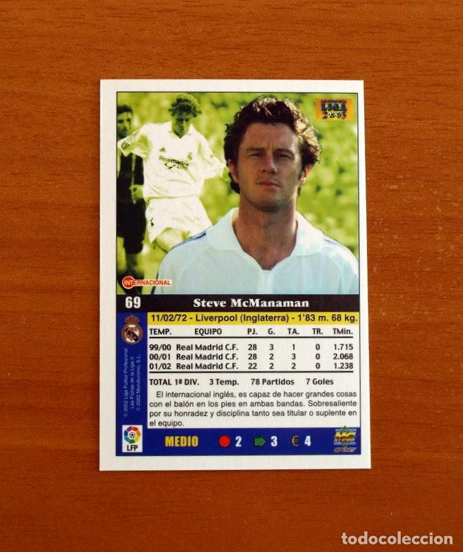 Cromos de f&uacute;tbol: Real Madrid - N&ordm; 69 McManaman - Mundicromo Las Fichas de la Liga 2002-2003, 02-03