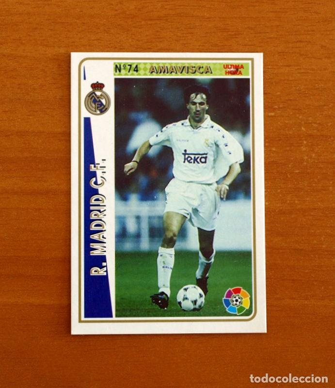 Cromos de f&uacute;tbol: Real Madrid -N&ordm; 74 Amavisca -&Uacute;ltima Hora -Mundicromo Las Fichas de la Liga 1994-1995-94-95