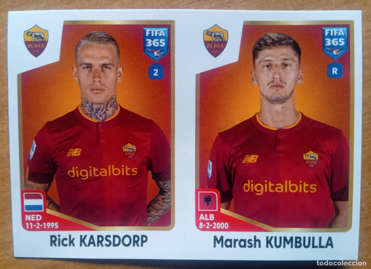 Cromos de f&uacute;tbol: Figurina Panini 2022-23 Cromo Fifa 365 2023 Karsdorp Kumbulla Roma n 345