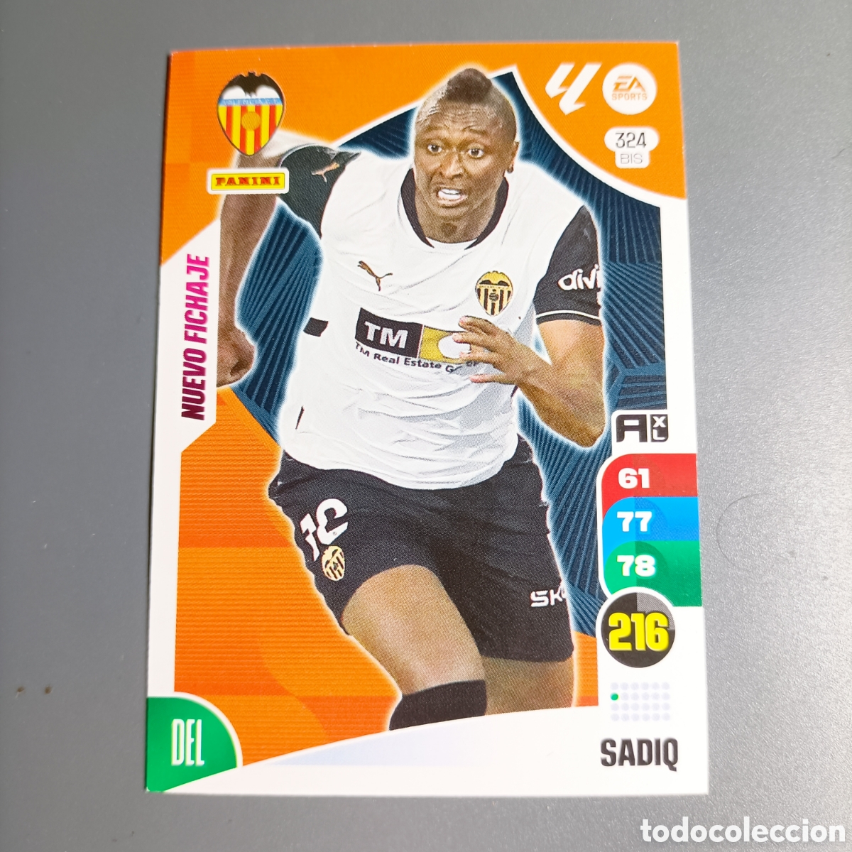 Cromos de f&uacute;tbol: ADRENALYN. LIGA 2024-2025 (VALENCIA) №324 BIS. SADIQ / NUEVO FICHAJE