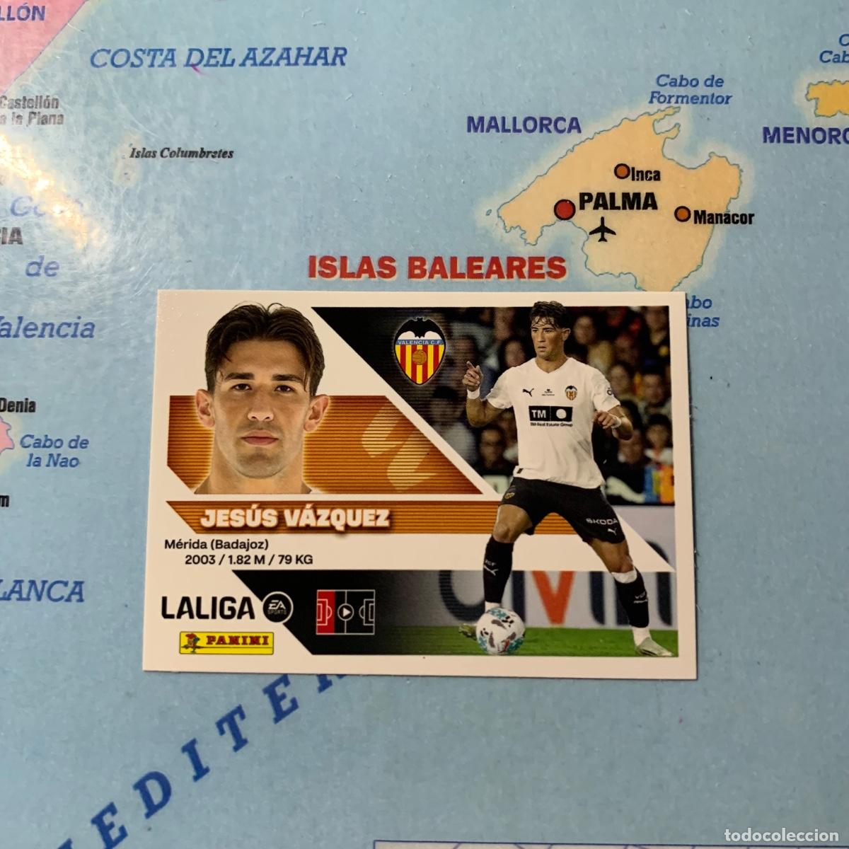 Cromos de f&uacute;tbol: Jesus vazquez numero 10 del Valencia cromo liga este 26-27 2026-2027