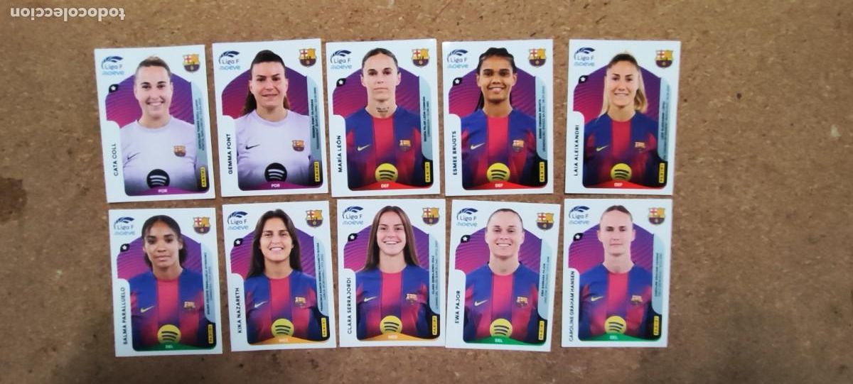 Cromos de f&uacute;tbol: LIGA F MOEVE 25/26 FEMENINA LOTE DE 10 STICKERS DEL FC BARCELONA # PANINI