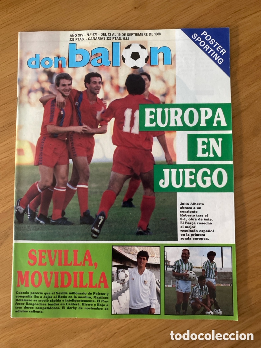 Cromos de f&uacute;tbol: Don bal&oacute;n 674 - Poster Sporting - Atl&eacute;tico - Sevilla - Copas Europeas - Betis - Argentina - Bar&ccedil;a