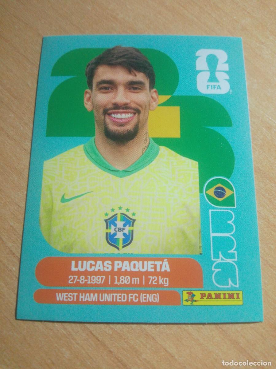 Cromos de f&uacute;tbol: LUCAS PAQUET&Aacute; BRASIL BRA 9 ESCUDO BRASIL MUNDIAL FIFA WORLD CUP 2026 26 PANINI STICKERS NUEVO