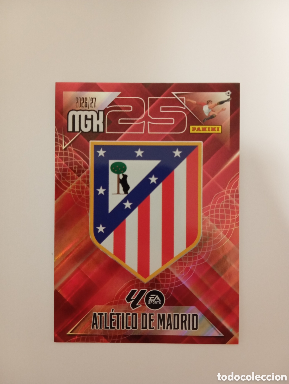 Cromos de f&uacute;tbol: 55 ESCUDO ATLETICO DE MADRID PANINI MEGACRACKS 26 27