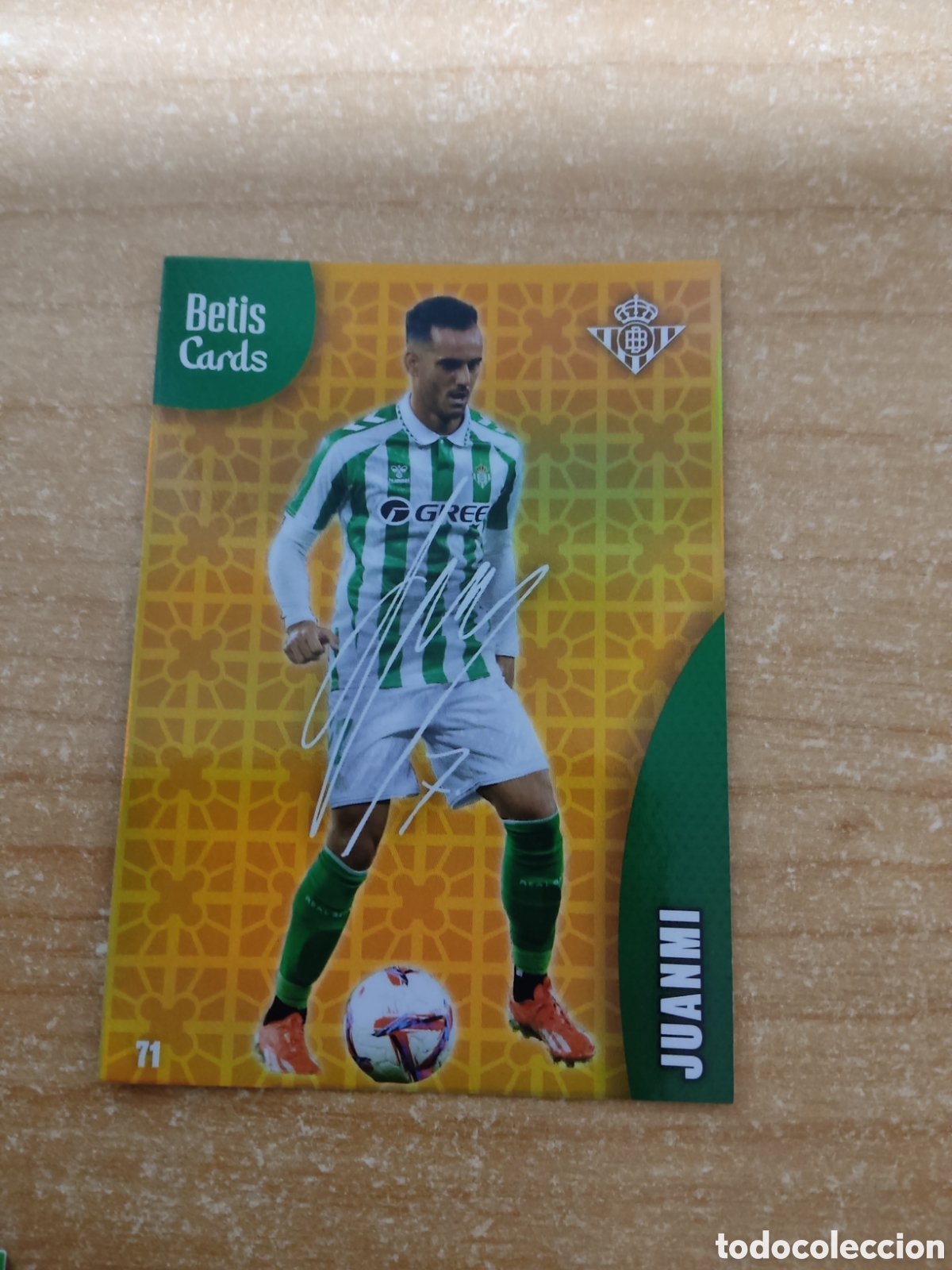 Cromos de f&uacute;tbol: 71 JUANMI FIRMA REAL BETIS HOLY CARDS 2024 2025