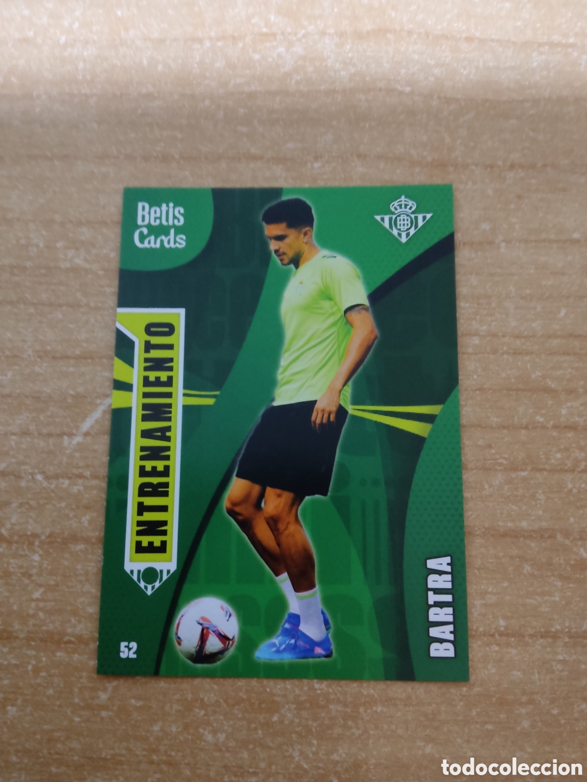 Cromos de f&uacute;tbol: 52 BARTRA ENTRENAMIENTO REAL BETIS HOLY CARDS 2024 2025