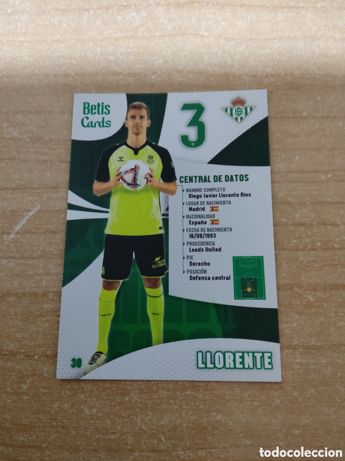Cromos de f&uacute;tbol: 30 DIEGO LLORENTE REAL BETIS HOLY CARDS 2024 2025