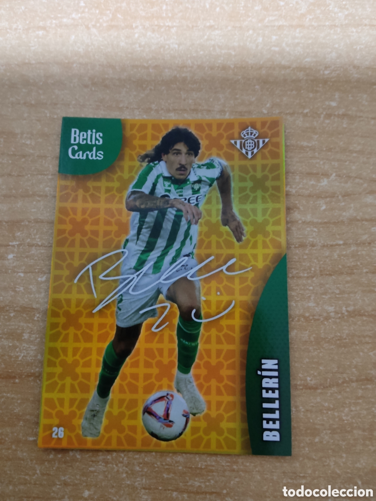 Cromos de f&uacute;tbol: 26 HECTOR BELLERIN FIRMA REAL BETIS HOLY CARDS 2024 2025