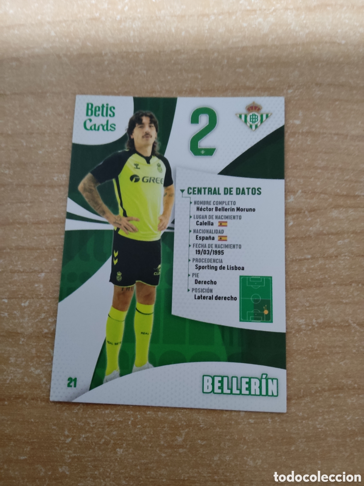 Cromos de f&uacute;tbol: 21 HECTOR BELLERIN REAL BETIS HOLY CARDS 2024 2025