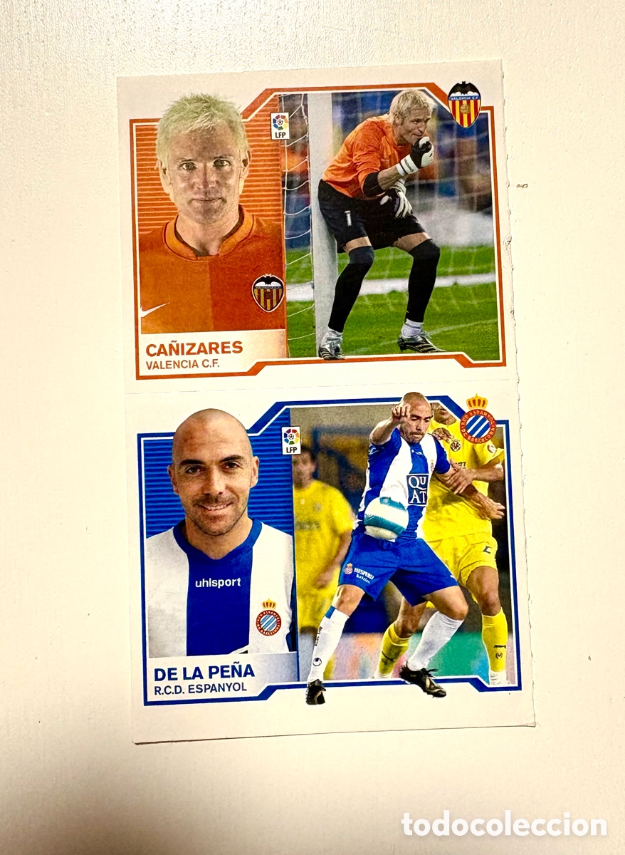 Cromos de f&uacute;tbol: Bloque de 2 Cromos Originales Liga Este 2007/08 (Santiago Ca&ntilde;izares e Iv&aacute;n De la Pe&ntilde;a)